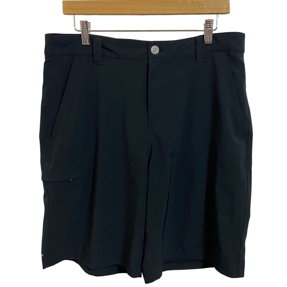 Columbia PFG Mens Black Performance Fishing Gear Shorts 34W 10L Gorpcore Stretch